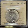Image 1 : 1942 50¢ ICCS MS62.