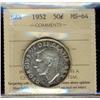 Image 1 : 1952 50¢ ICCS MS64.