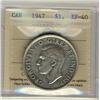Image 1 : 1947 $1 Blunt ICCS EF-40