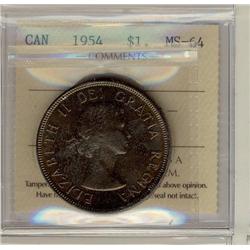 1954 $1 ICCS MS64.