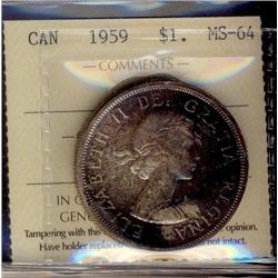 1959 $1 ICCS MS64.