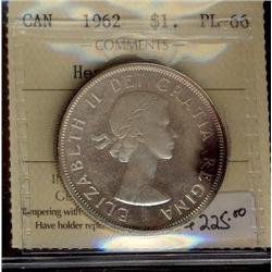 1962 $1 ICCS PL66 Heavy Cameo.