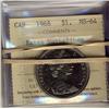 Image 1 : 1968 $1 EWL ICCS MS64. Lot of 3 coins.