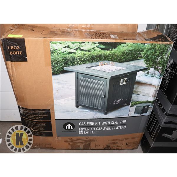 HOME TRENCH GAS FIRE PIT WITH SLAT TOP