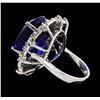 Image 3 : GIA Cert 19.97 ctw Tanzanite and Diamond Ring - 14KT White Gold