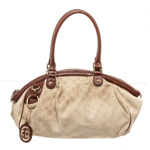 Gucci Brown Canvas Shoulder Bag