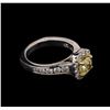 Image 1 : 1.94 ctw Light Yellow Diamond Ring - 14KT White Gold