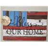 Image 1 : Sweet Bird Co Bless our Home Wooden Decor Sign (18in x 12in)