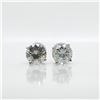 Image 1 : 14K White Gold White Moissanite(1.28ct) Earrings  (~weight 0.95g), Made in Canada, Appraised Retail 