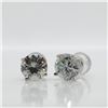 Image 2 : 14K White Gold White Moissanite(1.28ct) Earrings  (~weight 0.95g), Made in Canada, Appraised Retail 