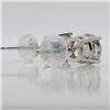 Image 3 : 14K White Gold White Moissanite(1.28ct) Earrings  (~weight 0.95g), Made in Canada, Appraised Retail 