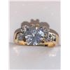 Image 2 : Ladies 14K GP Multi stone Anniversary ring with .85 Carat Solitaire brilliant cut stone size 7