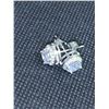 Image 3 : Stainless Back ladies cluster stud earring set with .80 carat solitaires