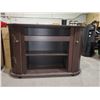 Image 3 : *NEW* 3 Shelf Brown Wooden Tv Stand with DVD Storage