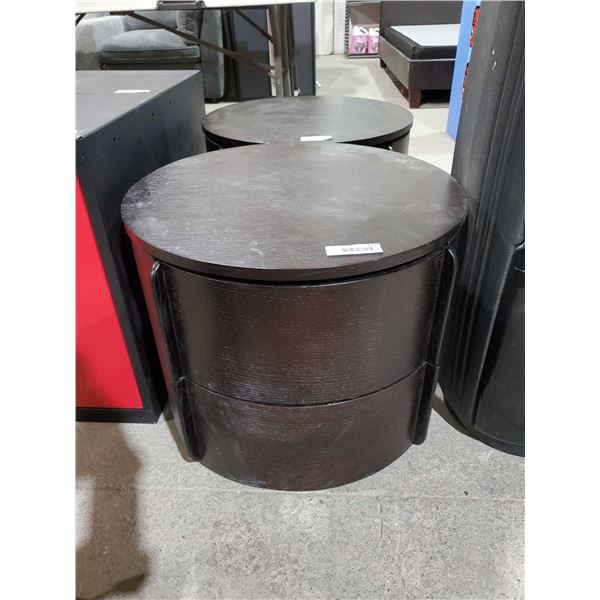 *NEW* Solid Wood Circular 2 drawer Side table