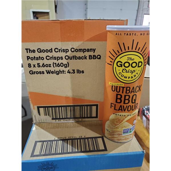 The Good Crisps Outback BBQ Potato Chips 8X160g