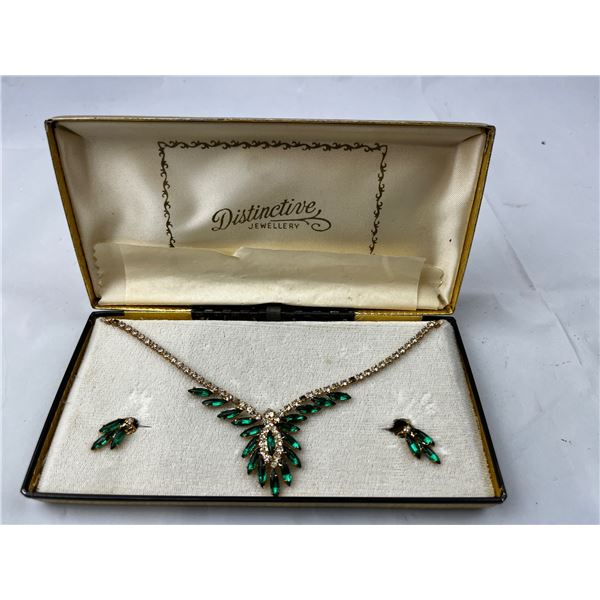 Vintage costume jewelry necklace earring set