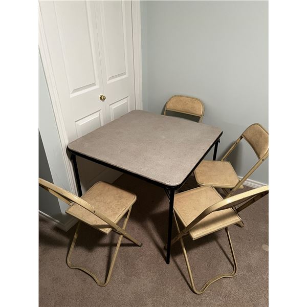Folding card table & 4 chairs
