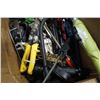 Image 8 : BOX OF TOOLS, BOLT CUTTERS, ROPE, SHOP SUPPLIES