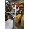Image 8 : WHITE METAL COAT TREE AND MODERN COAT TREE - MISSING ONE ARM