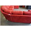 Image 8 : RED UPHOLSTERED SECTIONAL SOFA