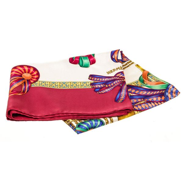 Hermes Multicolor Silk Scarf