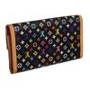 Image 2 : Louis Vuitton Black Multicolor Monogram Canvas Leather Porte Tresor Wallet