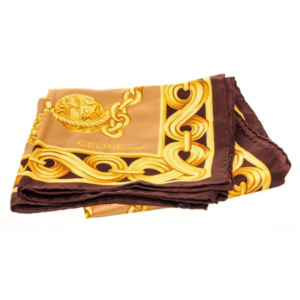 Celine Yellow Silk Scarf