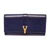 Yves Saint Laurent Purple Leather Flap Wallet