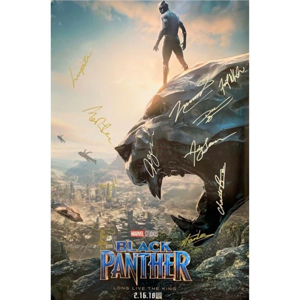 Signed Black Panther Movie Poster, Signed by 11 Cast