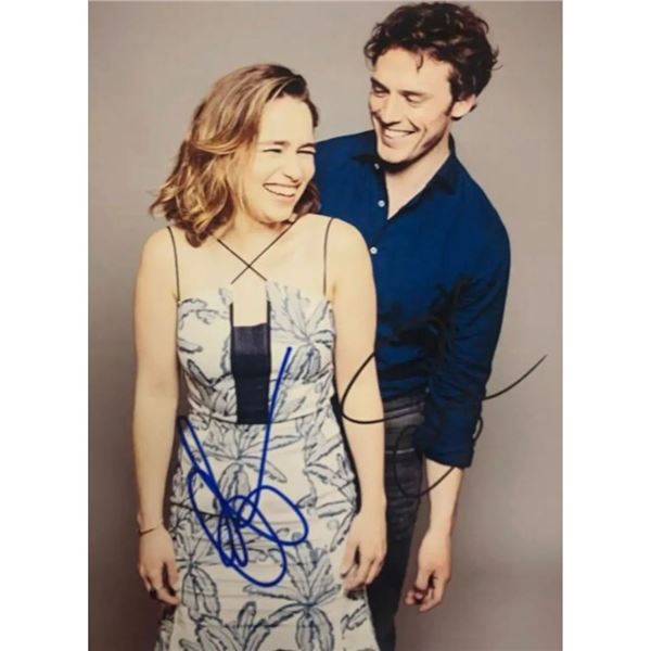 Emilia Clarke and Sam Claflin Signed Me Before You (2016 Film) Main Actors Photograph