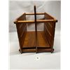 Image 3 : Teak Magazine / Vinyl Record Holder Rack Storage App: 12.5"T 15.75"W 9"D