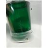 Image 2 : Heavy Plastic Green/Clear Ice Bucket & Tongs Approx 8"x7"