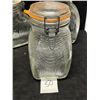 Image 3 : 4 Textured Embossed Glass Canisters Sealer lids Italy etc (Tallest Approx: 7.75"x6")