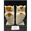 Image 1 : 2 Alabaster? Marble? Owl Bookends Figures Approx: 5.5"T 2.5"W