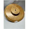 Image 5 : Large Wood & Ceramic Party Tray Serving Hosting Lazy Susan Approx: 17.5"W 7"T