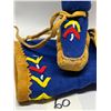 Image 2 : First Nations Small (childs) Beaded Footwear Mukluks Foot approx: 5.5"x2.5" 6"T