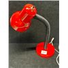 Image 2 : Red Gooseneck Style Adjustable Table Lamp Adjusts to approx 17" tall