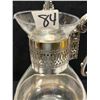 Image 4 : 2 Vintage Glass Coffee Carafes Decanters w/ silverplated Stands Approx 14"