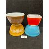 Image 1 : Mixed Lot of Vintage Pyrex (3) 1.5 Pt Mixing Bowls & (1) Small Fridge Dish w/Lid