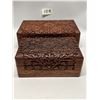 Image 1 : 2 Carved Wood Very Detailed Jewelry Storage Boxes Lrg one appr: 8x5x2.25"