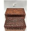 Image 2 : 2 Carved Wood Very Detailed Jewelry Storage Boxes Lrg one appr: 8x5x2.25"