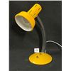Image 1 : Vintage Yellow Metal Adjustable Gooseneck Lamp Adjusts to approx 17"