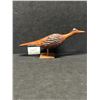 Image 1 : Mid Century Modern Carved Wood Bird Figure Approx 10.25"W 4.5"T