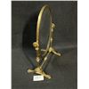 Image 2 : Small Brass Vanity Table Top Oval Mirror Adjustable Approx 13.5"T 9.25"W