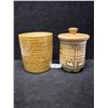 Image 1 : 2 Ceramic Pottery Décor Pieces One is signed (Larger one approx: 4.5"T 4.25"W)
