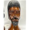 Image 2 : 2 Heavy Wood Carved Sculptures / Statues (largest is appr: 9.5 x 4")