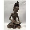 Image 2 : 2 Heavy Wood Carved Sculptures / Statues (largest is appr: 15 x 4.5")