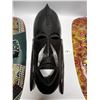 Image 3 : 3 Tribal Wood Carved Faces / Masks One is signed (largest appr: 20" x 7.5")
