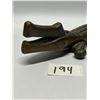 Image 2 : Vintage Cast Metal Brass ? Alligator / Crocodile Mechanical Nut Cracker Appr: 12.5"